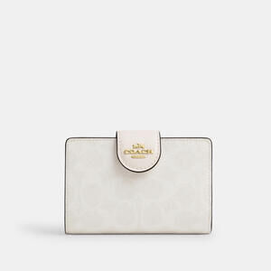 Coach Outlet Medium Corner Zip Wallet In Signature Canvas